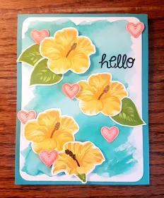 Sunny Studio Stamps: Hawaiian Hibiscus Customer Card by C Kesler