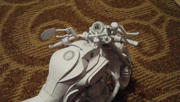 Yamaha motorbike made out of paper - 08