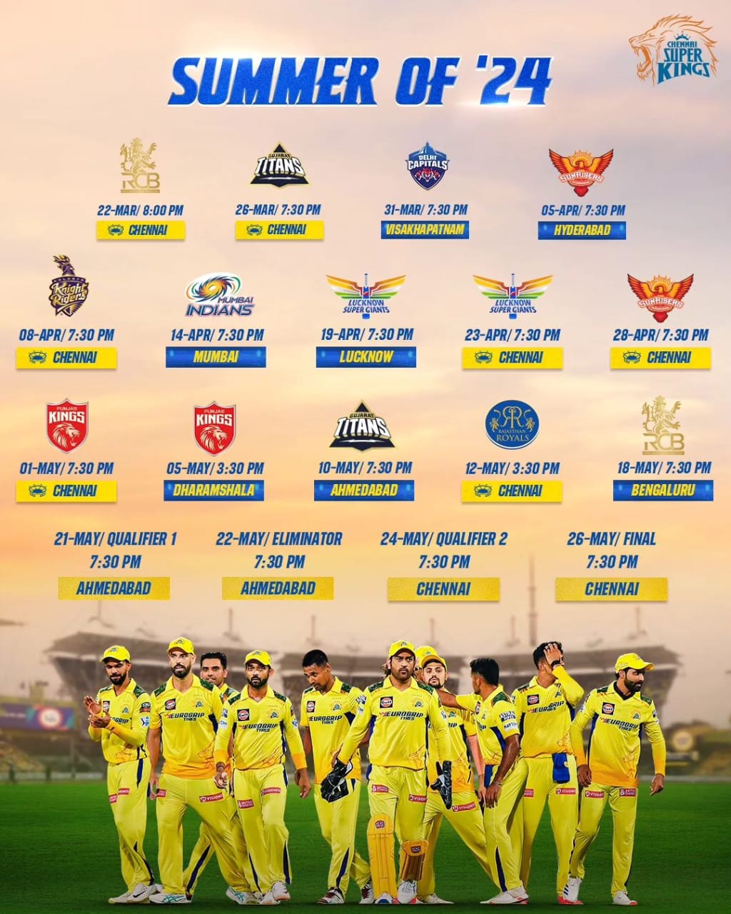 Image of csk all match ipl schedule list 2024