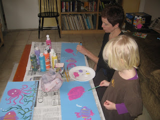 Aria's first art lesson with Miss Linda