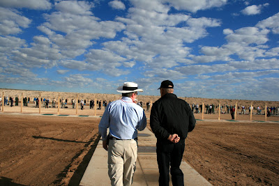 Gunny and Hoyer walk out to the two-man team match.