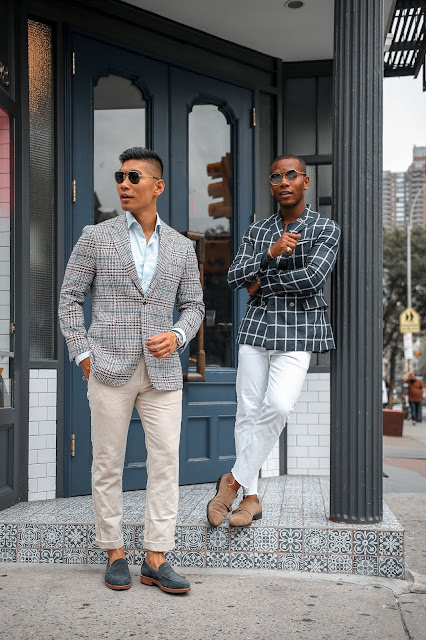 Leo Chan wearing Suit Supply Summer Blazer, Sabir Peele wearing Banana Republic | Asian Model, Asian Man