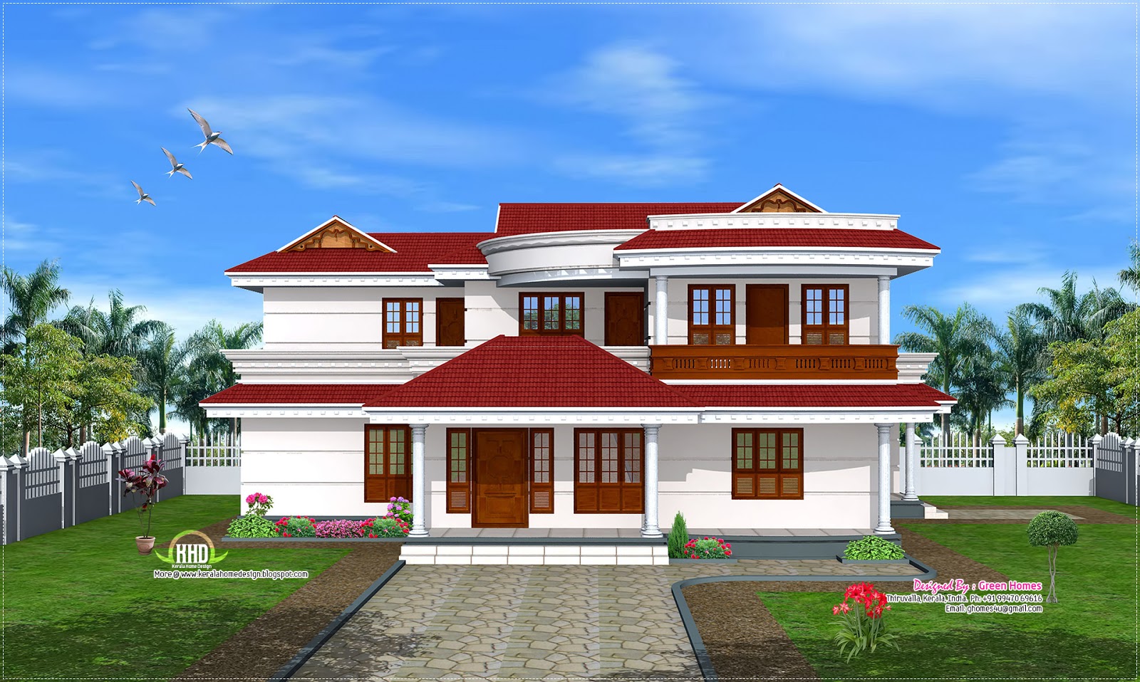 Double floor home design in 269 sq.m.  Home Kerala Plans