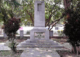 The Mangal Pandey cenotaph on Surendranath Banerjee road at Barrackpore Cantonment, West Bengal