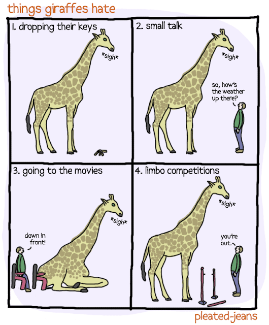 Funny comic of things giraffes hate, comic, funny, funny picture, picture