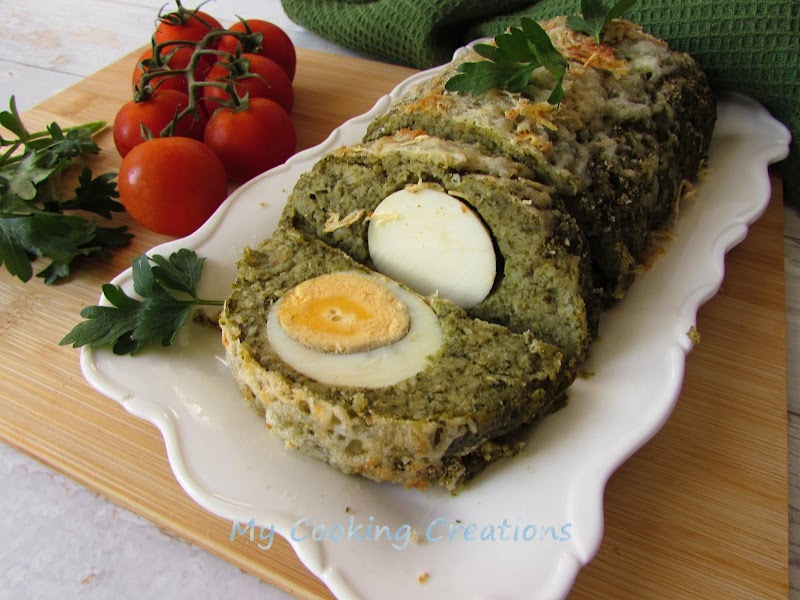 Спаначено руло с варени яйца * Polpettone di patate e spinaci con uova sode