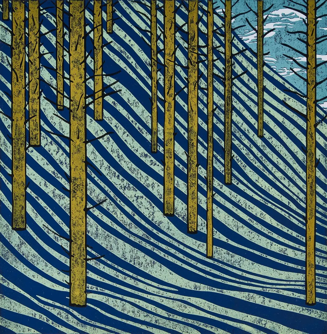 Paul Hogg - Shadows Falling In A Wood 2 (linocut print, edition of 30) - Royal Academy Summer Exhibition 2021 - London lifestyle & culture blog