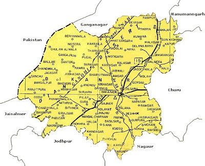 Bikaner map destination route