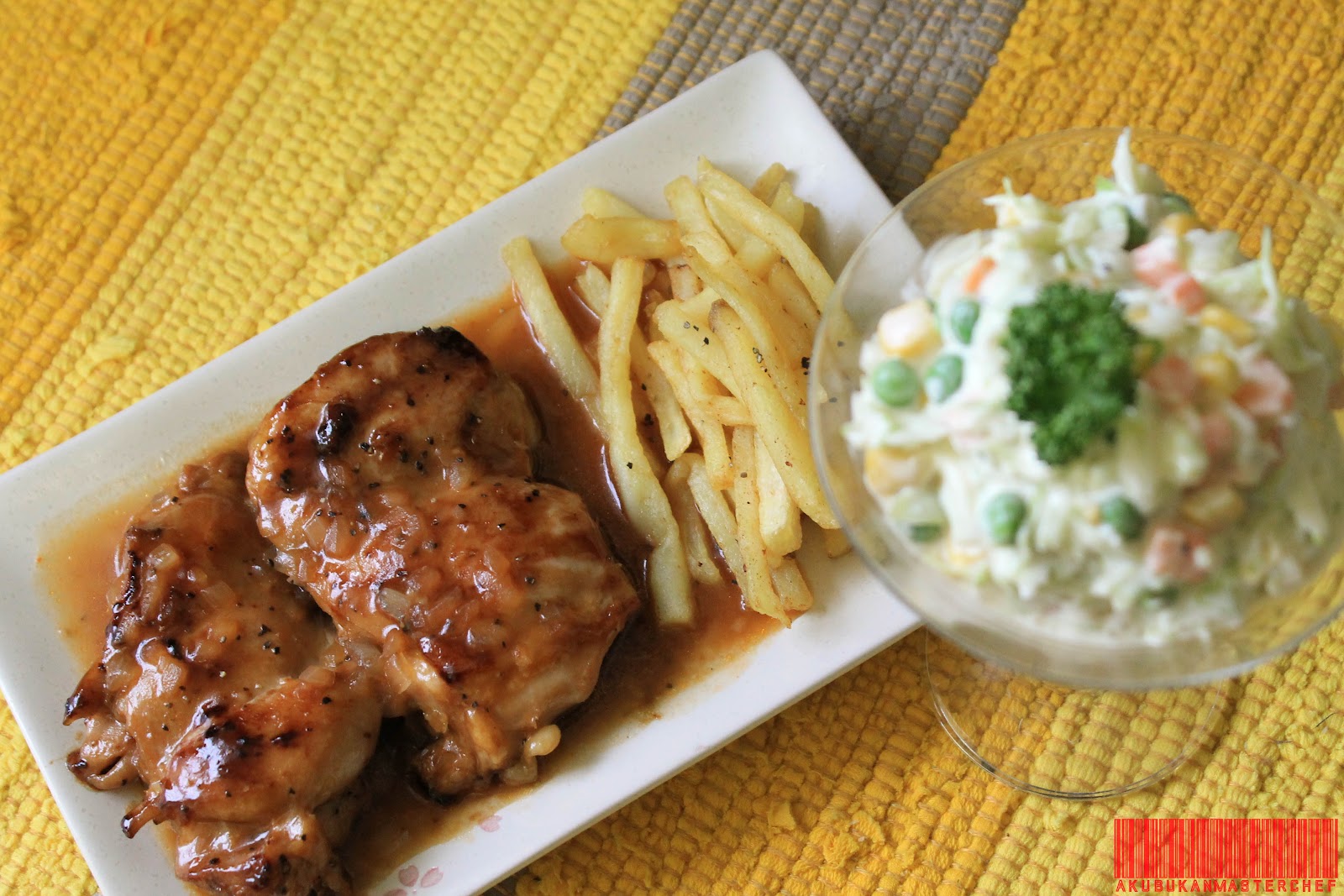 Resepi 90  Chicken Chop with Coleslaw and Fries