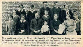 De familie Maes-Moens uit Eksel kregen 16 kinderen.