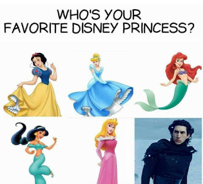 kylo ren es una princesa disney como la sirenita, blancanieves o la cenicienta