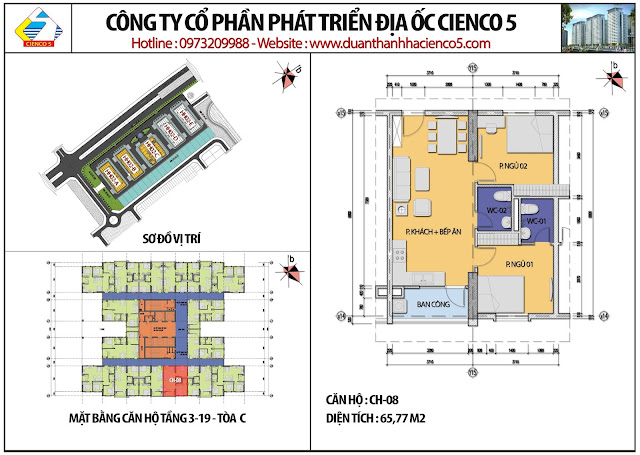 Mặt bằng căn hộ CH08-Tầng 3-19-HH02C-B2.1 Thanh Hà Mường Thanh