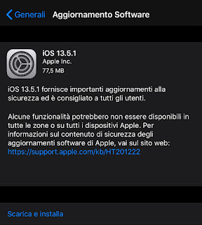 Apple rilascia iOS 13.5.1 e iPadOS 13.5.1