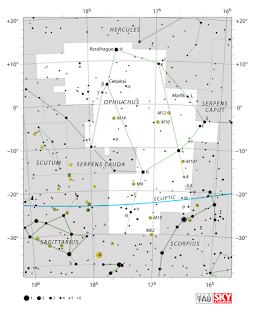 IAU: Карта на съзвездието Змиеносец | Ophiuchus