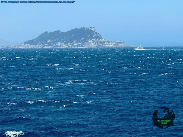 Rock of Gibraltar seen from ferry approaching Algeciras, Spain