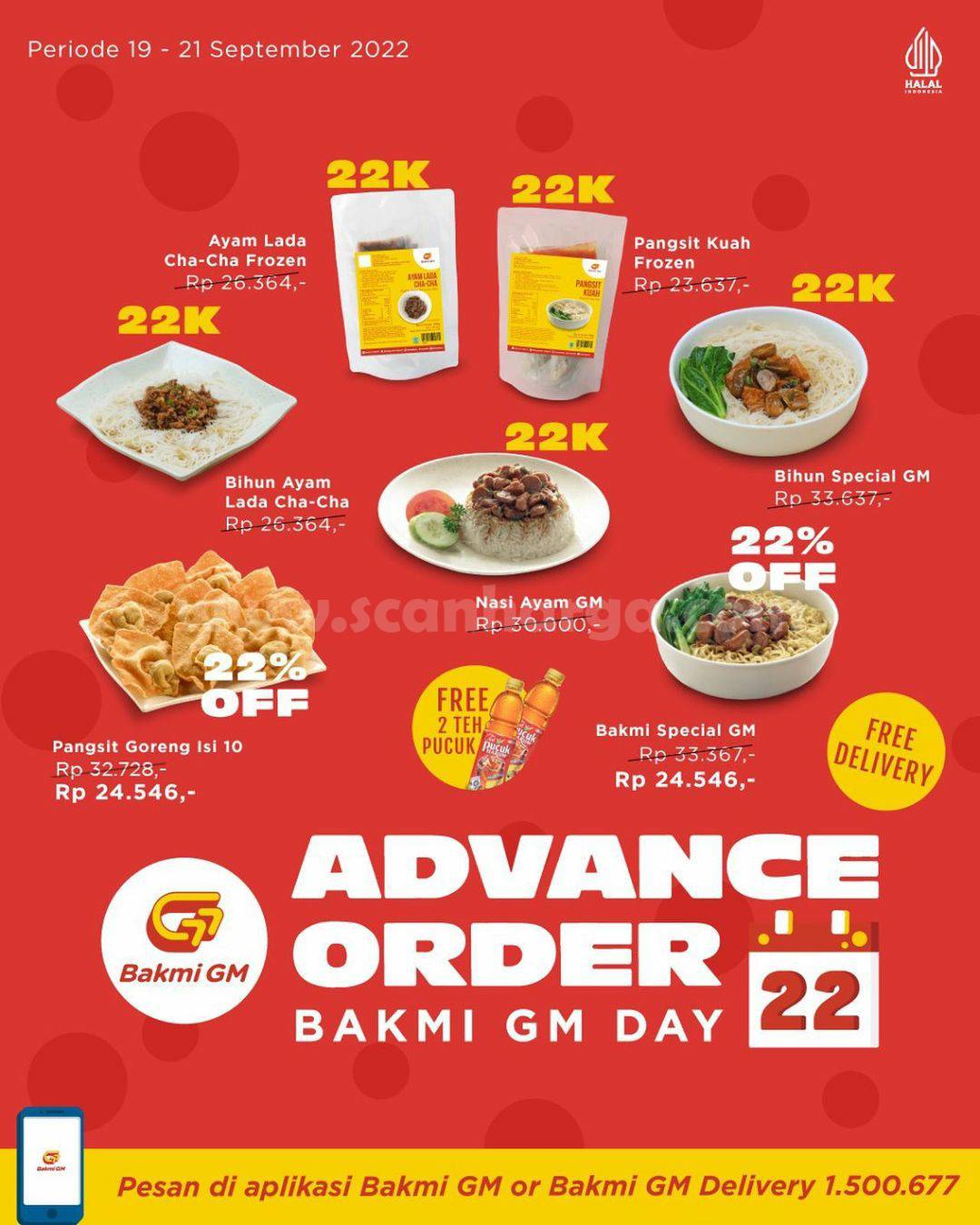 BAKMI GM Promo ADVANCE ORDER Bakmi GM Day Diskon 22%