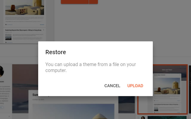 upload new theme to a blogger 2