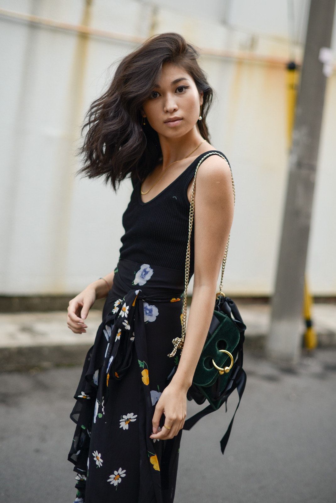 Ganni floral skirt, black floral outfit, summer style, dark florals, transitional style, personal style blog, August street style outfits / 082018 / 25 To Life - FOREVERVANNY