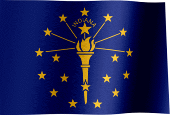 The waving flag of Indiana (Animated GIF)