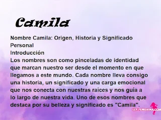 significado del nombre Camila