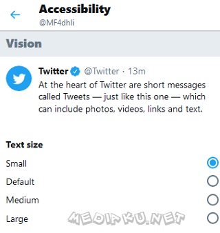 Mengatur Ukuran Font Twitter