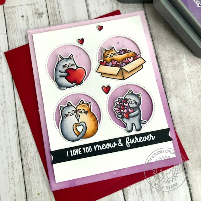 Sunny Studio Stamps: Meow & Furever Window Quad Dies Friendship Card by Tammy Stark