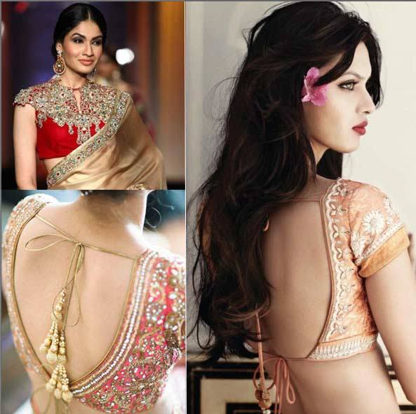 blouse back neck designs catalogue for silk sarees