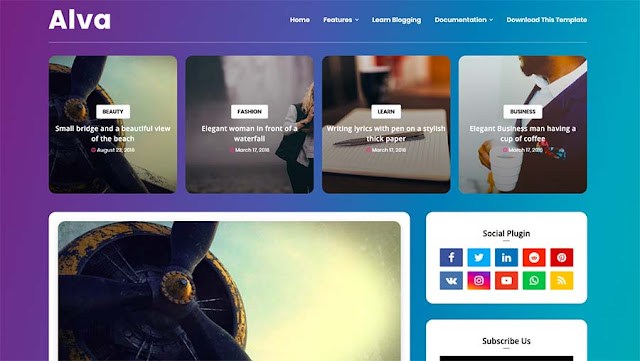 Download Alva Template - Responsive Blogger Template
