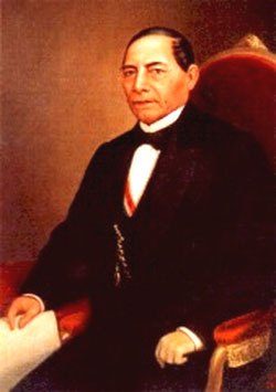 Imagen de Benito Juárez sentado en el sillón presidencial