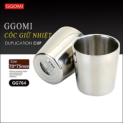 Cốc giữ nhiệt 200 ml bằng inox 304 sáng bóng, thép không gỉ an toàn vệ sinh thực phẩm của GGOMi Hàn Quốc GG764