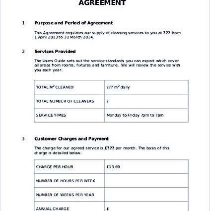 Simple Service level templates in word format doc  Excel Template