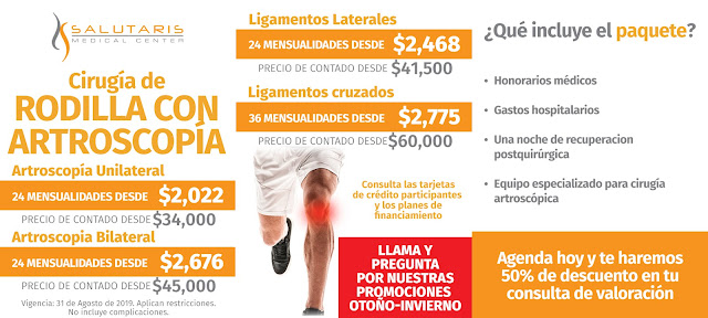 Precio de tratamientos y cirugias para dolor de rodilla Guadalajara