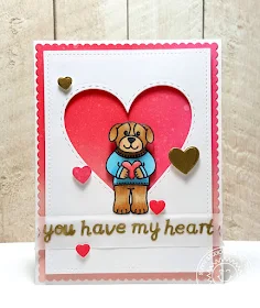 Sunny Studio You Have My Heart Valentine's Day Card by Heidi Criswell (using Stitched Heart Dies, Sweet Script & Sending My Love Stamps).
