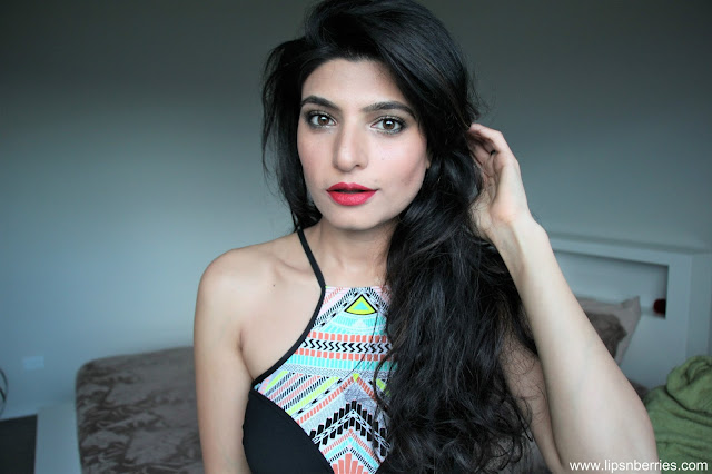 Loreal paris cherry matte addiction lipstick on indian skin