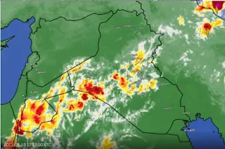هطول امطار رعدية على مناطق عديدة في العراق اخبار الطقس
