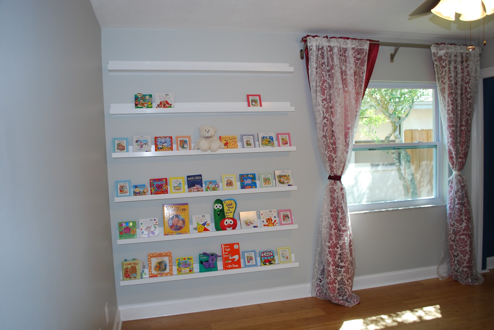 Nursery Room Book Shelves / Gallery Ledges | Ana White 