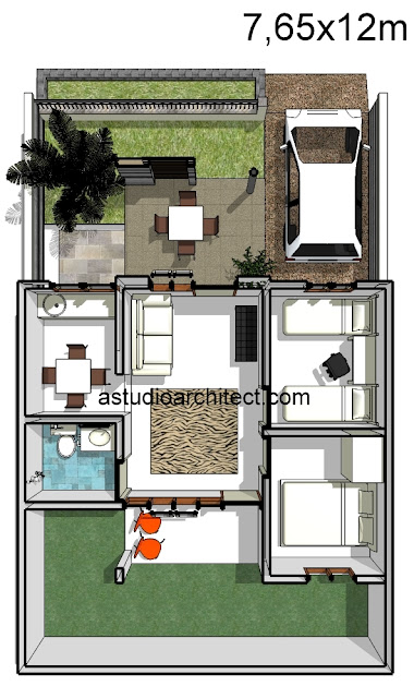 astudioarchitect.com: Rumah dengan teras unik 7,65x12m