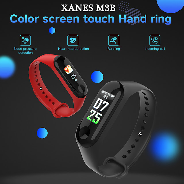 XANES M3B 0.96" TFT Color Screen IP67 Waterproof Smart Bracelet Pedometer Heart Rate Blood Pressure Sleep Monitor Fitness Smart Watch