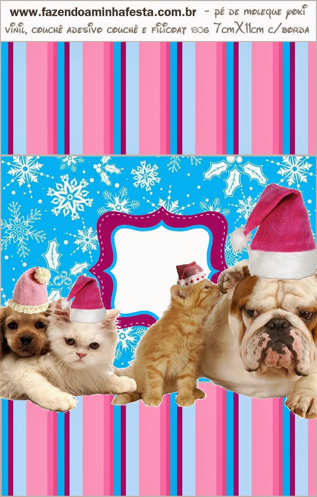  Dog and Cat in Christmas Free Printable labels.