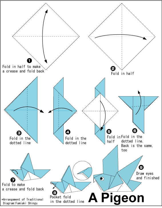 Membuat Origami Burung Merpati