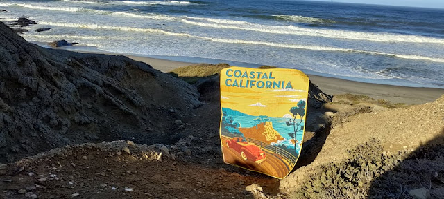 Coastal California panel quilt with free-motion quilting