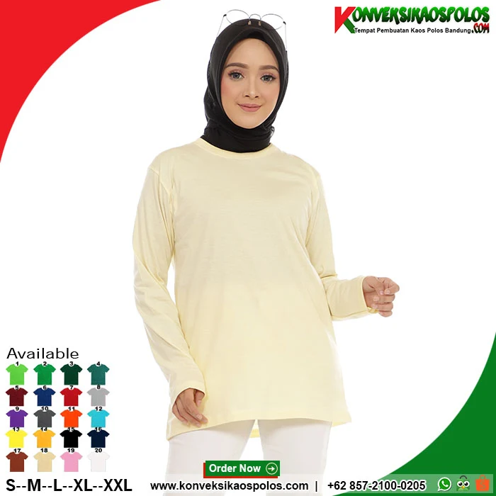 Kaos Polos Long Sleeve Kualitas Premium Bandung