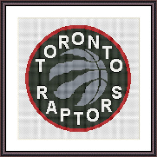 Toronto Raptors digital cross stitch - Tango Stitch