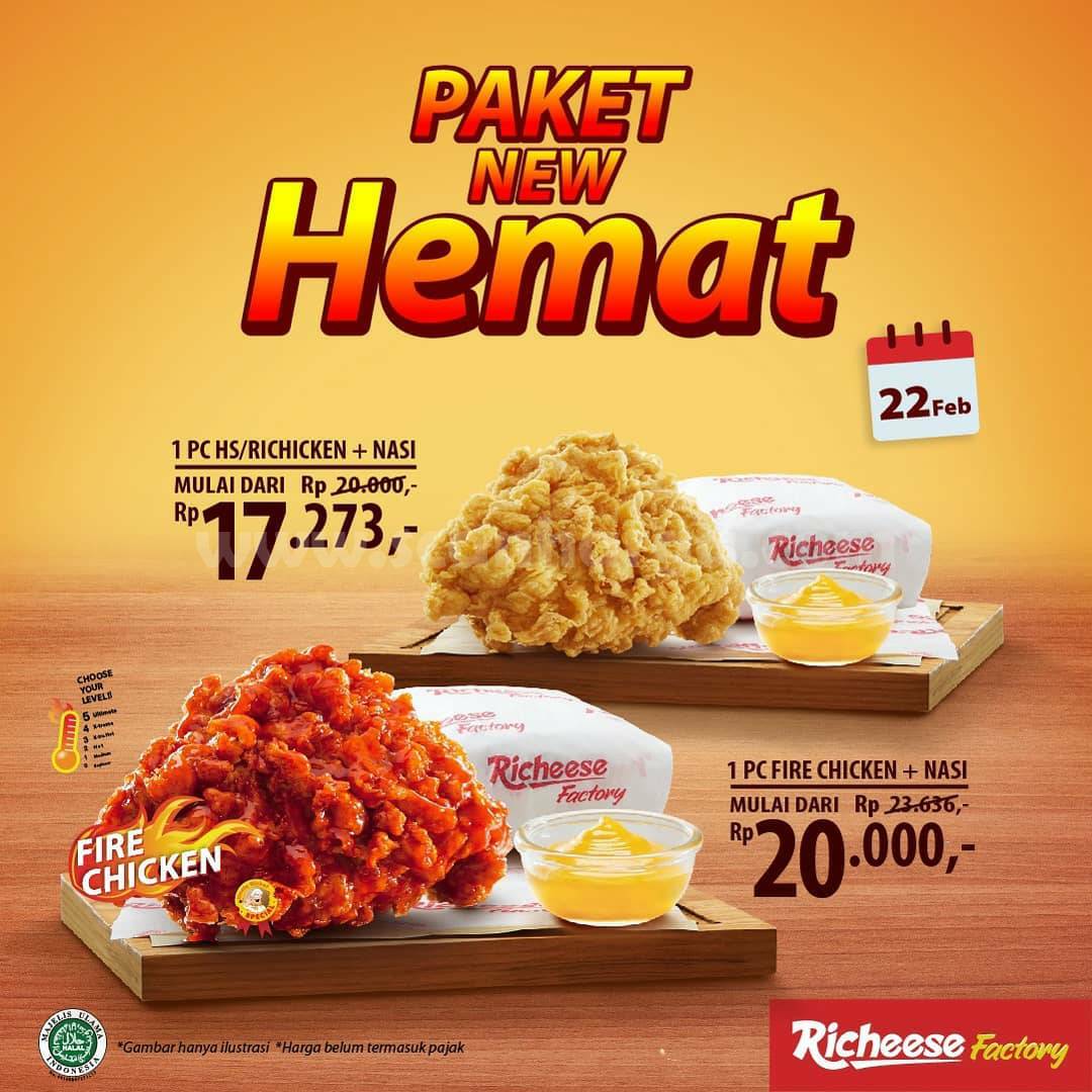 RICHEESE FACTORY PAKET NEW HEMAT! Promo Fire Chicken Harga Mulai Rp 17.273