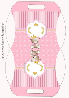 Princes Teddy Bear Free Printable Pillow Box.