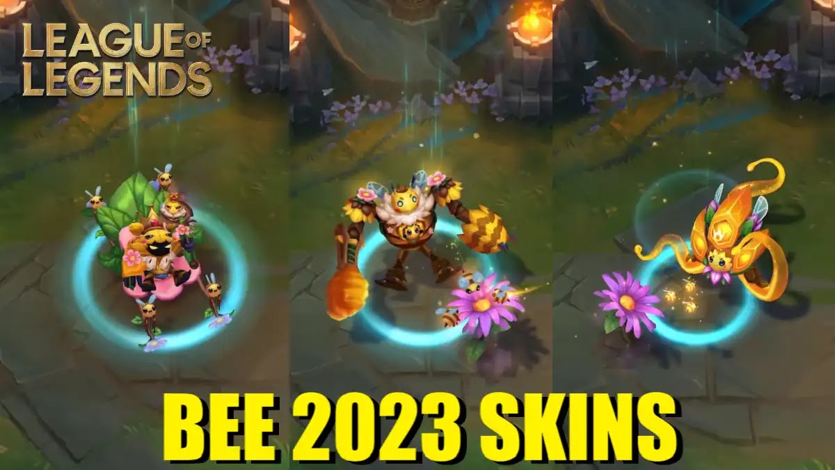 league of legends bee 2023, lol bee 2023, lol bee 2023 skins, bee 2023 skins release date, bee 2023 skins splash arts, lol bee skins, bee skins splash art lol, lol bee 2023 skins price