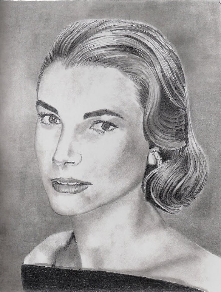 Labels Grace Kelly pencil drawing portrait