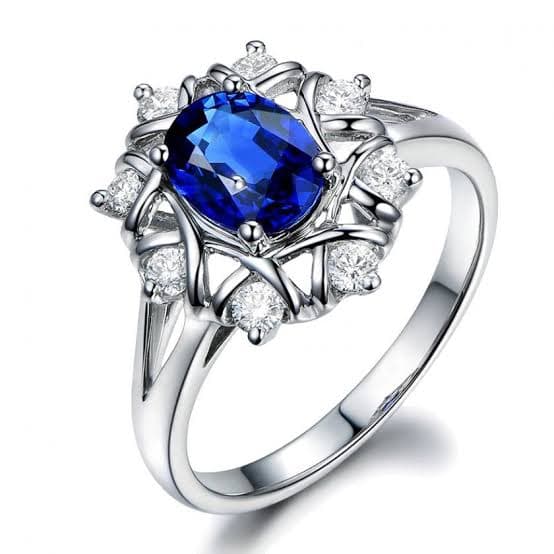 Gemperles Blue Sapphire Engagement Ring