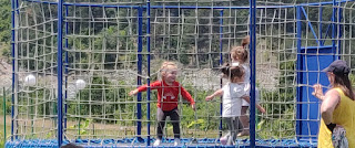 Rosie having fun on the trampoline