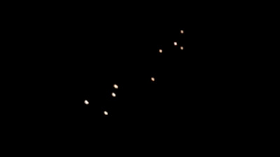 A large formation of UFOs over Fair Oaks in California, US 2017.